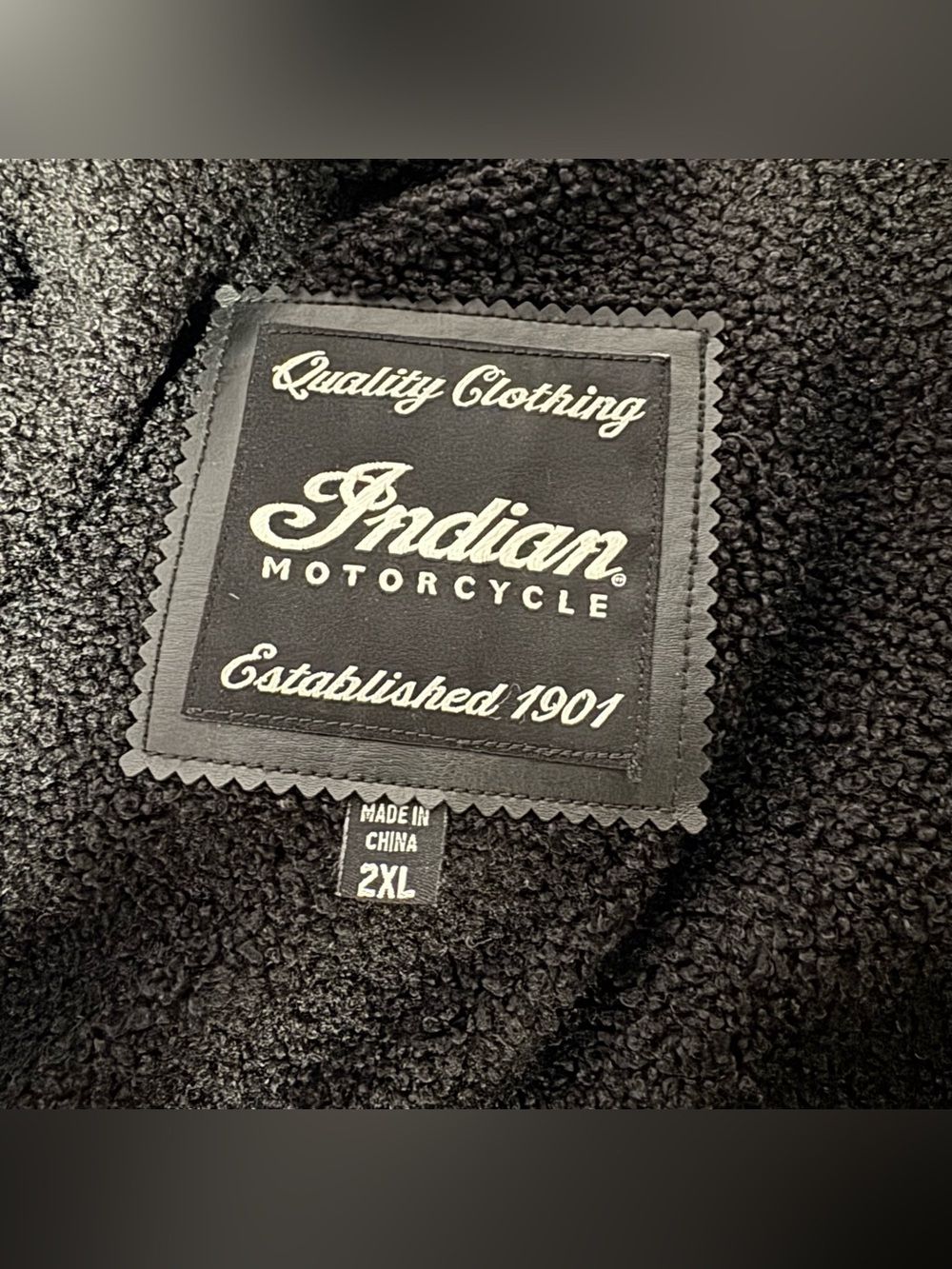 Indian Motorcycle Embroidered Black Canvas Men's Zip Vest Sherpa Lined Size 2XL - Picture 2 of 16